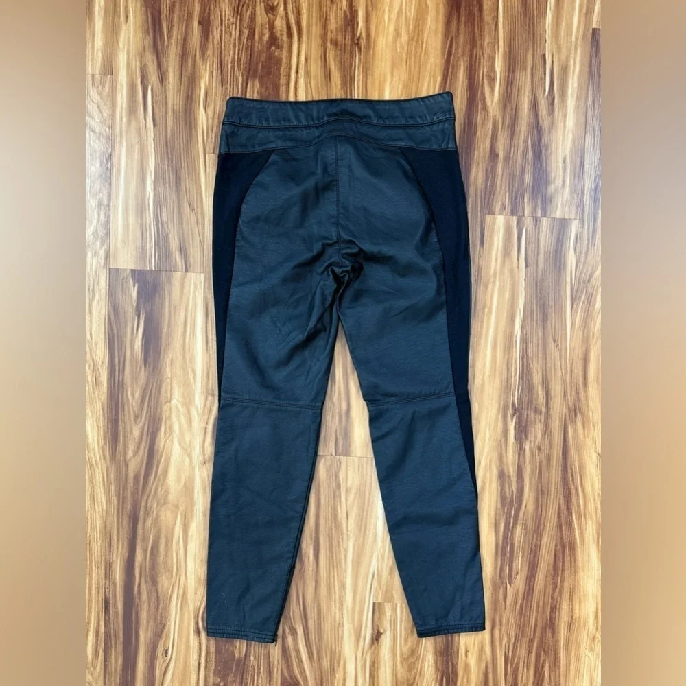 Free People Black Faux Leather Moto Pants